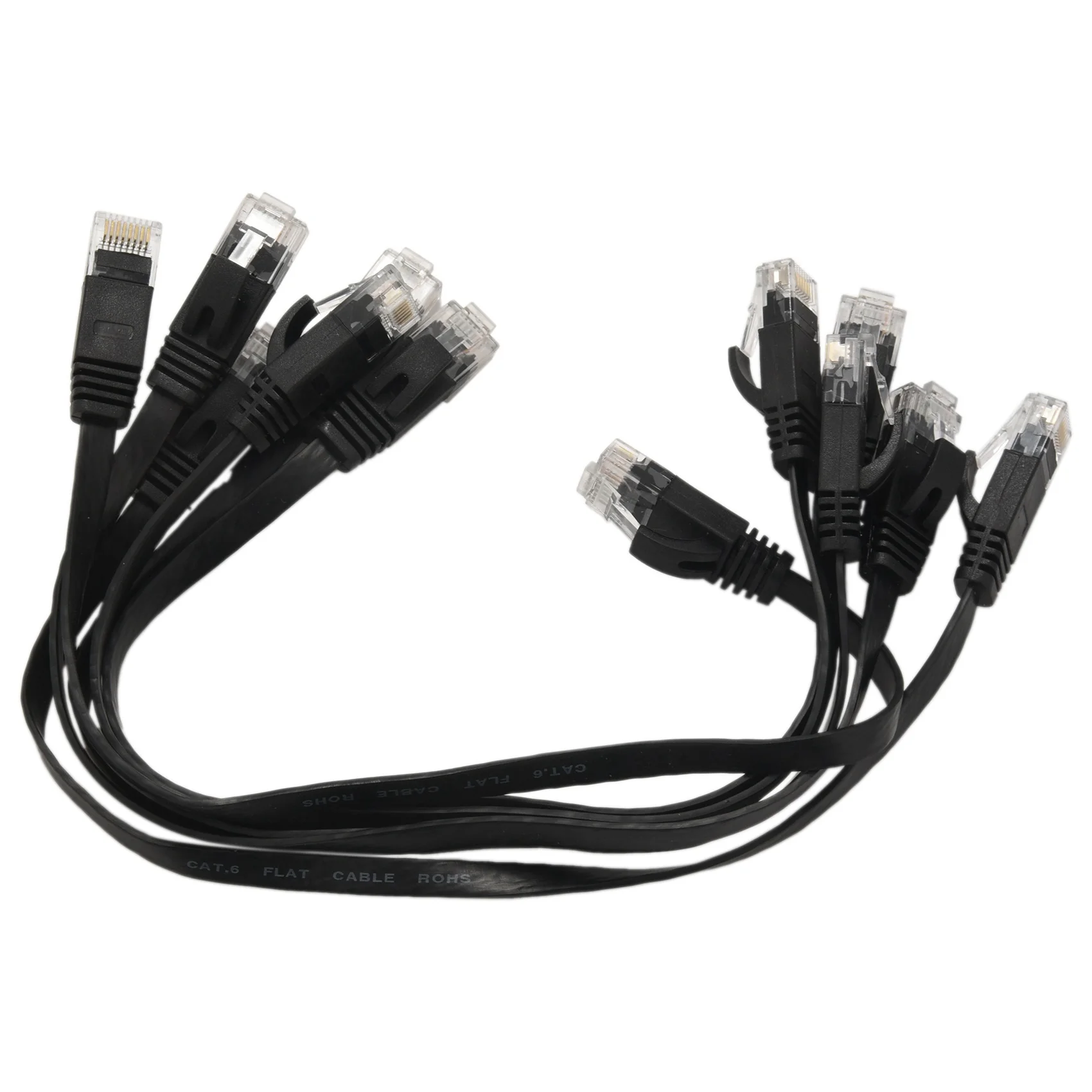 24 Pcs 1 Ft Flat Internet Network Cable Solid Cat6 High Speed Patch Lan Wire With Snagless Rj45 Connectors