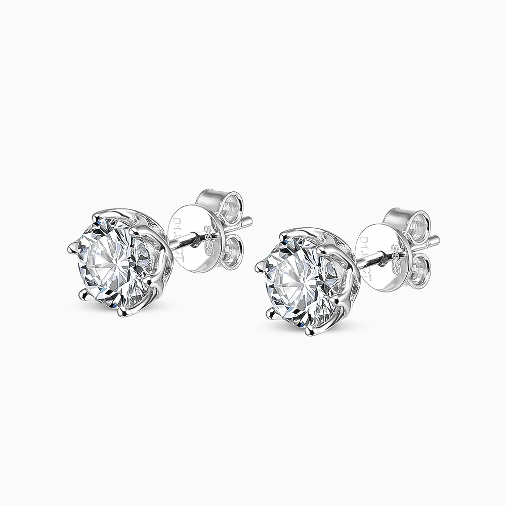 Ewya echte 0,5-2ct d Farbe Moissan ite Ohr stecker für Frauen Mädchen s925 Silber grün schwarz weiß Diamant Ohr stecker edlen Schmuck