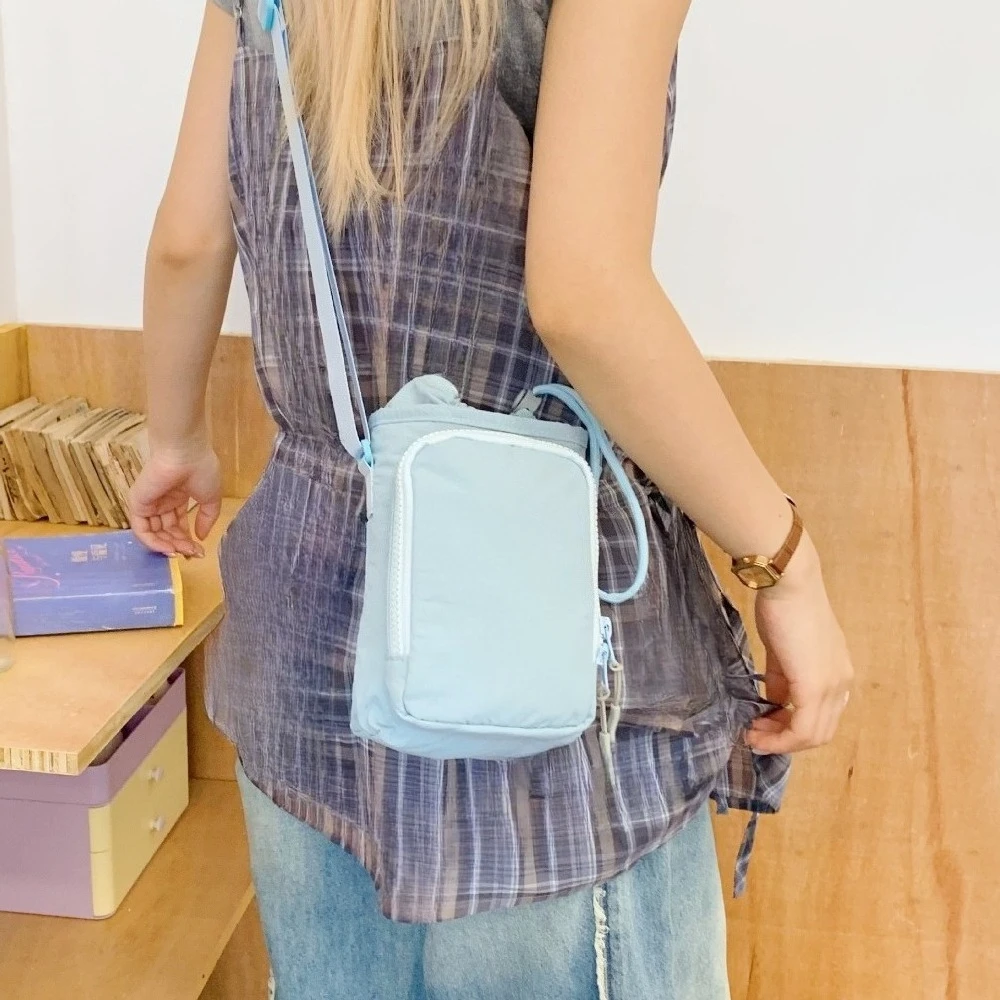 Nylon Crossbody Bag Soft Mini Phone Wallet Multifunctional Double-layer Shoulder Bag  Crossbody Purse Messenger Bag