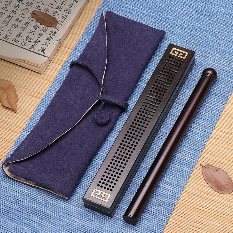 Ebony sleeping incense box Household indoor seat solid wood wire incense box incense insert tea ceremony agarwood incense burner