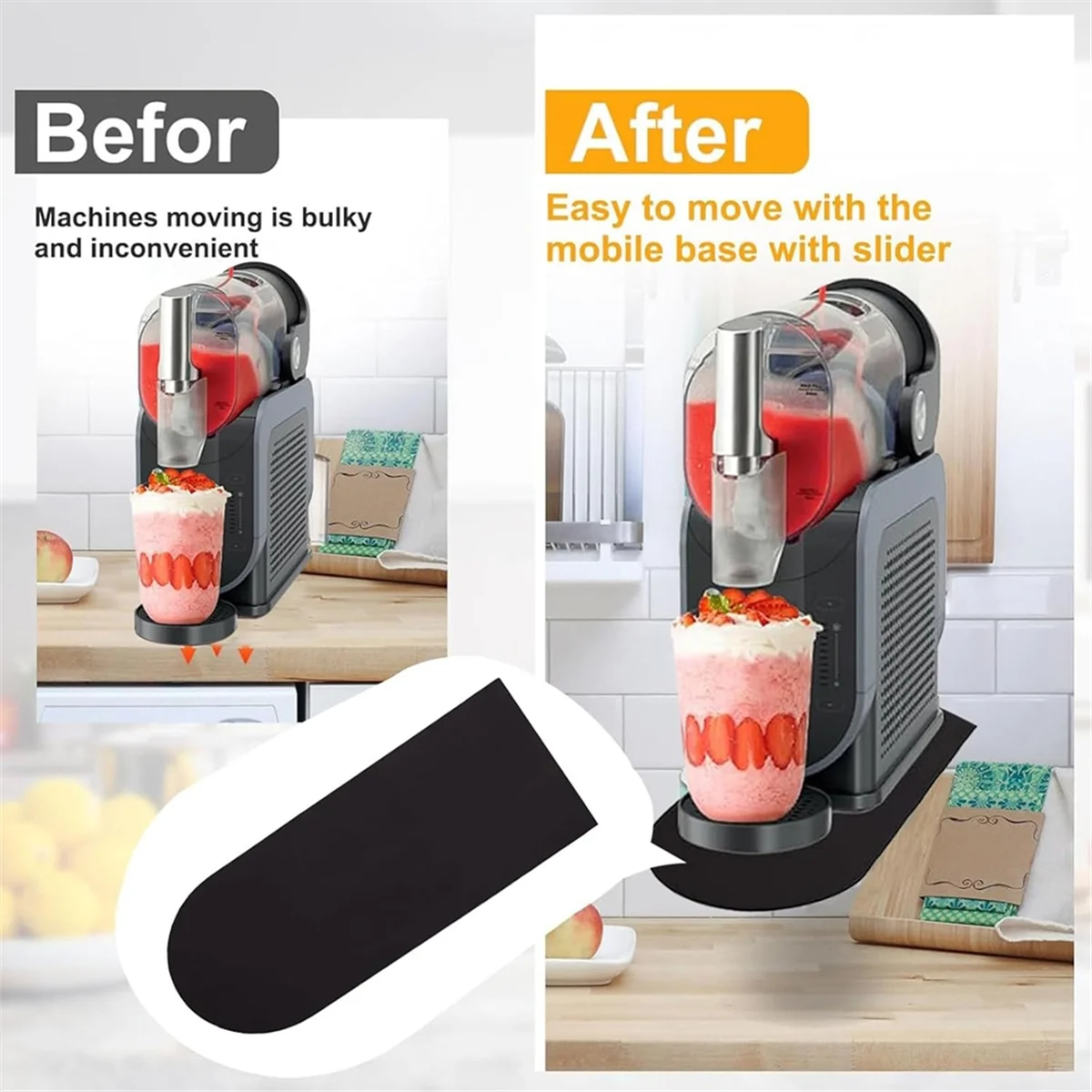 AAAL Sliding Pad for Slushie Machine FS301 and FS300 Smoothie Maker Mat Quickly Slide Frozen Drink Machine on Table image 6
