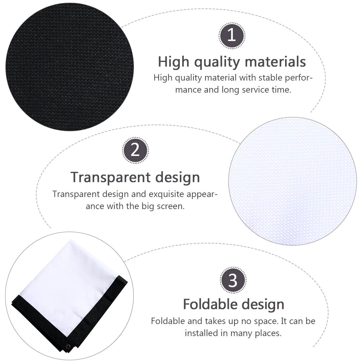 

1pc Portable Projection Foldable Large Transparent Design Space-Saving Home Leisure Entertainment Gift Family Friends Curtain