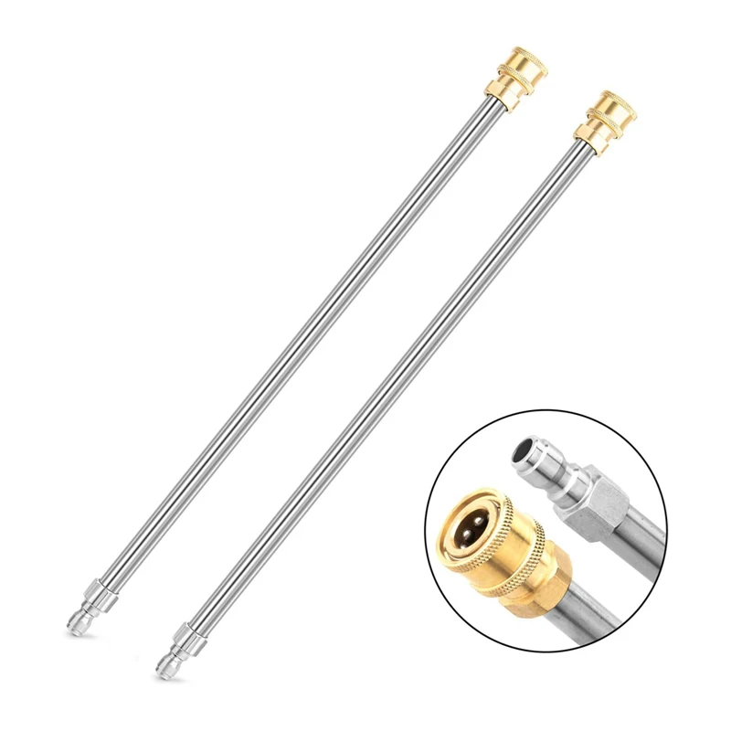 Pressure Washer Extension Wand 17 Inch Jet Wash Extension Rod 1/4 Inch Quick Connect Power Washer Lance Stainless Steel