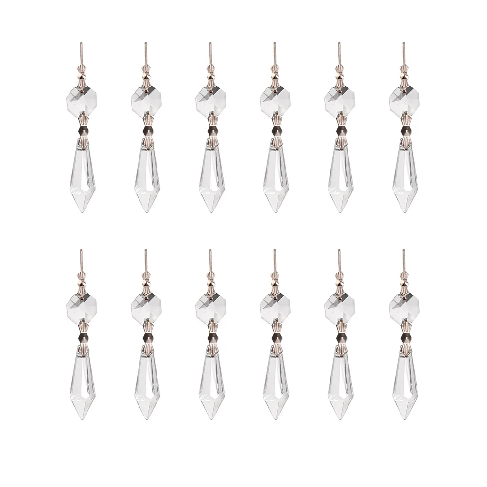 20PCS DIY Beautiful Crystal Chandelier Glass Crystal Pendants Beads Prisms Pendants (Transparent) Chandelier Pendants