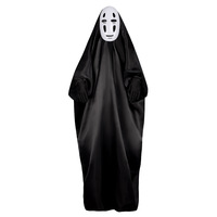 Anime No Face Kaonashi Cosplay Costumes Women Men Black Hoodies Robe Costume with Mask & Gloves for Cosplay Halloween Carnival
