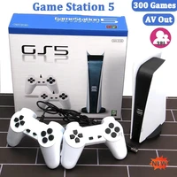 Retro GS5 Mini TV Handheld Game Console HD Two Player Wired Controllers Built in 300 Classic PS1 Compatible Video Game Gear