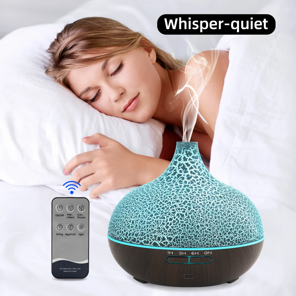 Ultrasonic Essential Oil Diffuser & Humidifier 550ml  Crack Design, Auto Shut Off, Quiet, for , Bedroom, Office, Spa