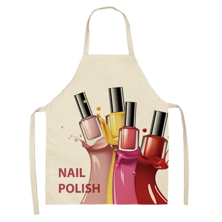 Nail Polish Lipstick Apron Kitchen Linen Aprons Bibs Household Cleaning for Aprons for Women Home Cooking Accessories Apron