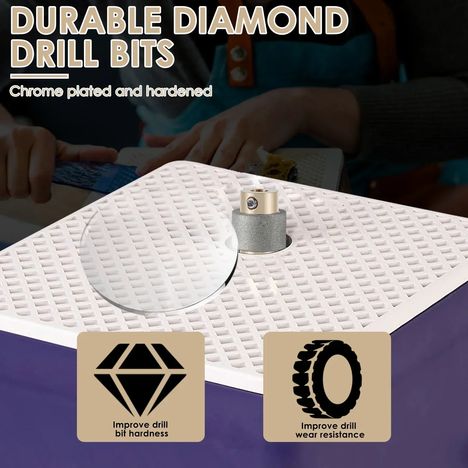 Diamant-Schleif-Bitkopf-Werkzeug-Set, Buntglas-Schleifbit, 1 Zoll, 3/4 Zoll, 1/4 Zoll, 1/8 Zoll, Messingkern, Diamant in verschiedenen Größen