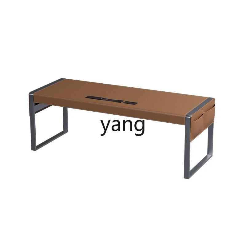 

LTT Solid Wood Saddle Leather Office Light Luxury High-End Feel Room Book Computer Desk