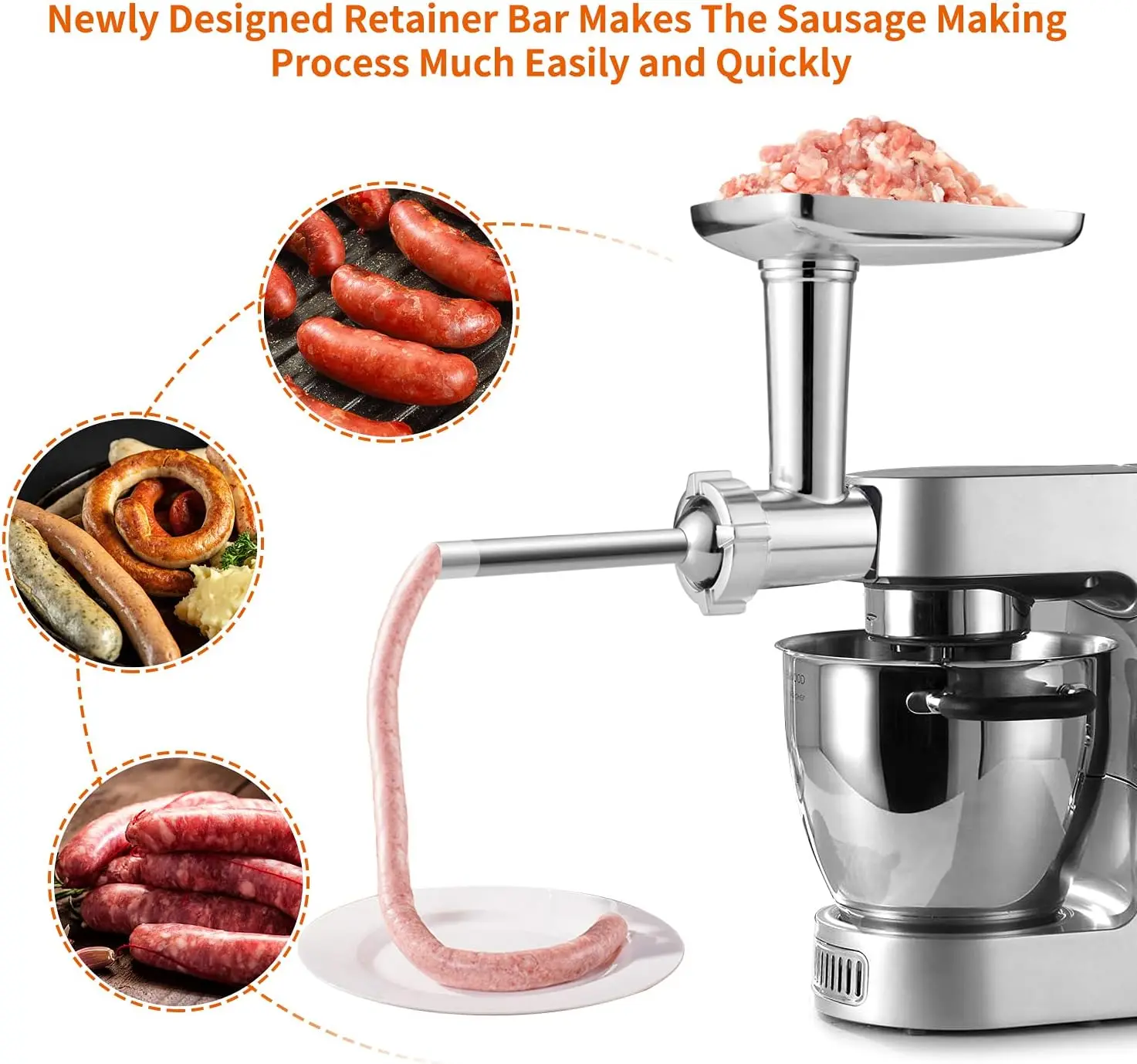 new Stand Mixer Attachment Food Grinder Set Kitchen Grinding Tools for Kenwood Chef / Chef XL, KVC, KVL, kMix