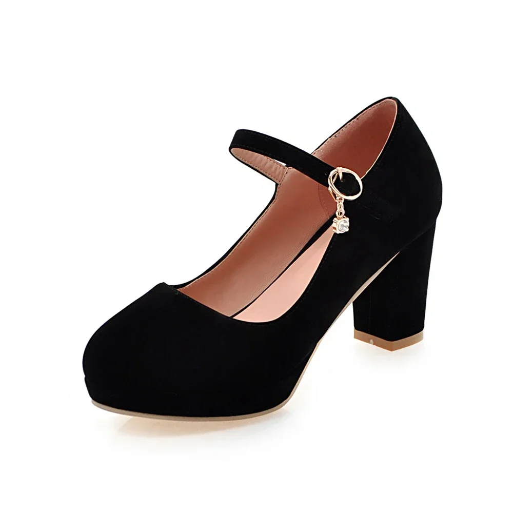 Classic Velvet High Heels Shoes Female Sexy Straps Black Blue Womens Heeled Platform Everyday Casual Shoes Dress Pumps Ladies