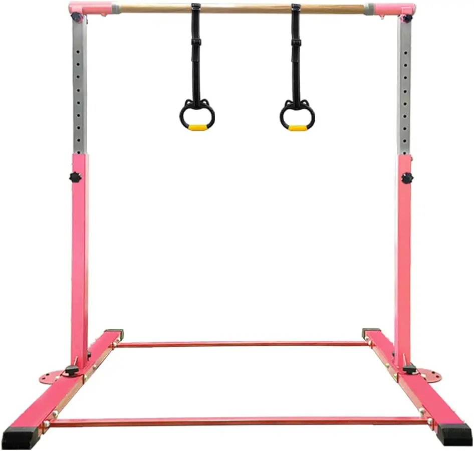 

Gymnastics Kip Bar,Horizontal Bar for Kids for Girls,No Wobble Gymnastic Equipment for Home Training,3' to 5' Adjustable Height,