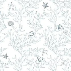 White/Light Blue Coral Texture Peel And Stick Contact Paper Seashell/Starfish Self Adhesive Wallpaper For Home Wall Decoration