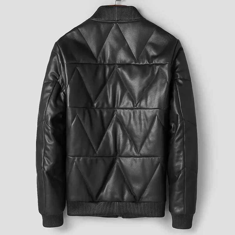 AYUNSUE Winter Genuine Leather Jacket Men Clothing Sheepskin Baseball Business Casual Male Chaquetas Zm462