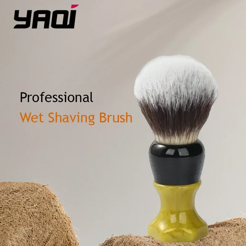YAQI Ever-hopeful Cat's Whisker Synthetic Hair Mens Wet Shaving Brush & Sandalwood Soap Set Men’s Grooming Kit for Wet Shaving