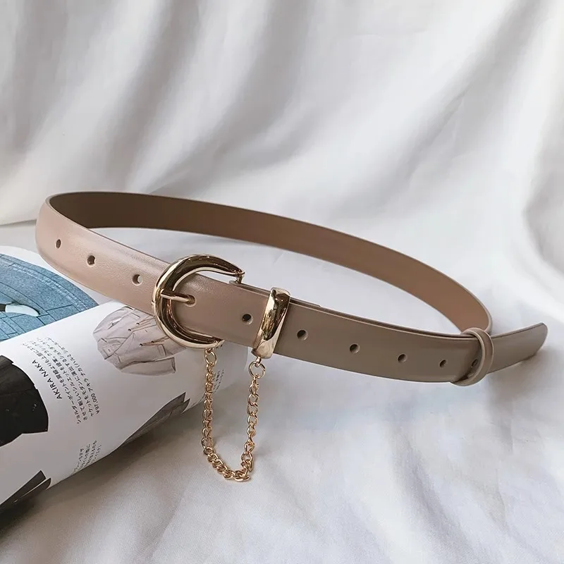 

Женский модный корсет из натуральной кожи с пряжкой и цепочкой, женское пальто с поясом, платье с поясом, узкий ремень J1684