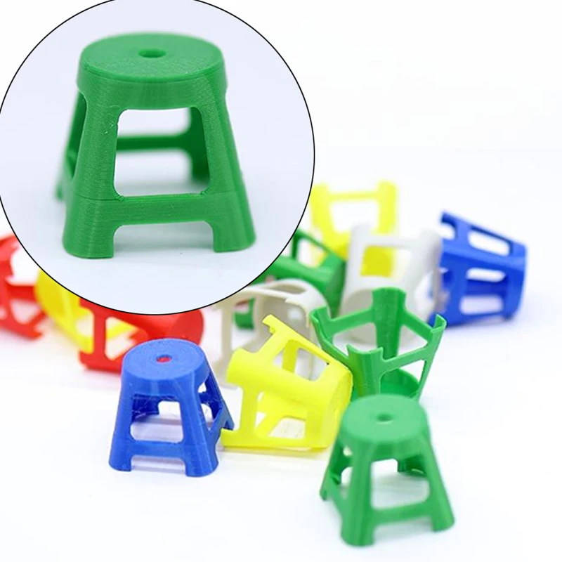 5Pcs Simulation Mini Plastic Stools Small Chairs Model 1/12 Dollhouse Furniture Set Dolls House Decor Pretend Play Toy For Kids
