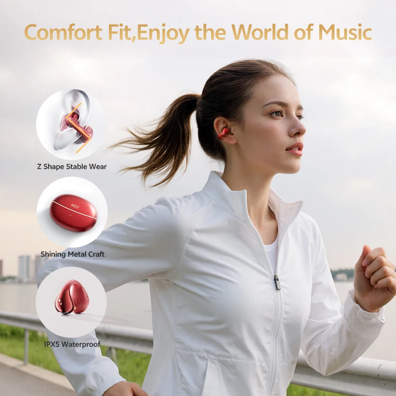 QCY Crossky C30S سماعات أذن لاسلكية مفتوحة عالية الدقة مع مشبك أذن LDAC سماعات أذن بلوتوث 6.0 مشبك على سماعات الرأس الرياضية OWS 40 ساعة