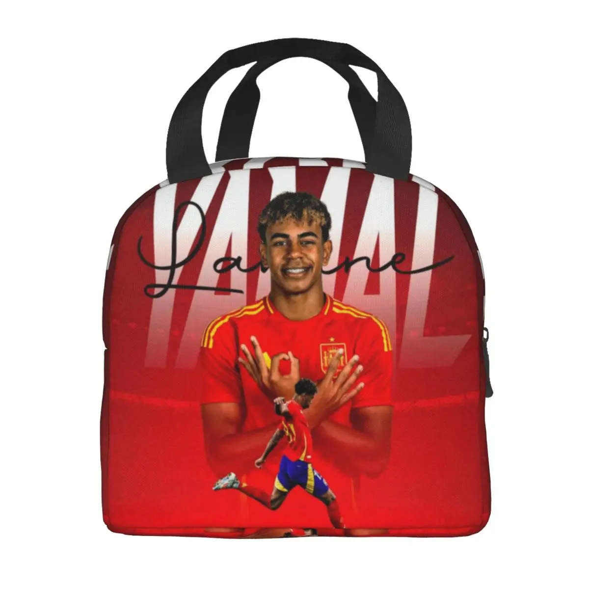 

Lamine Yamal Num 19 Portable Lunch Bag Food Thermal Box Durable Cooler Lunchbox with Shoulder Strap Picnic Bag Office