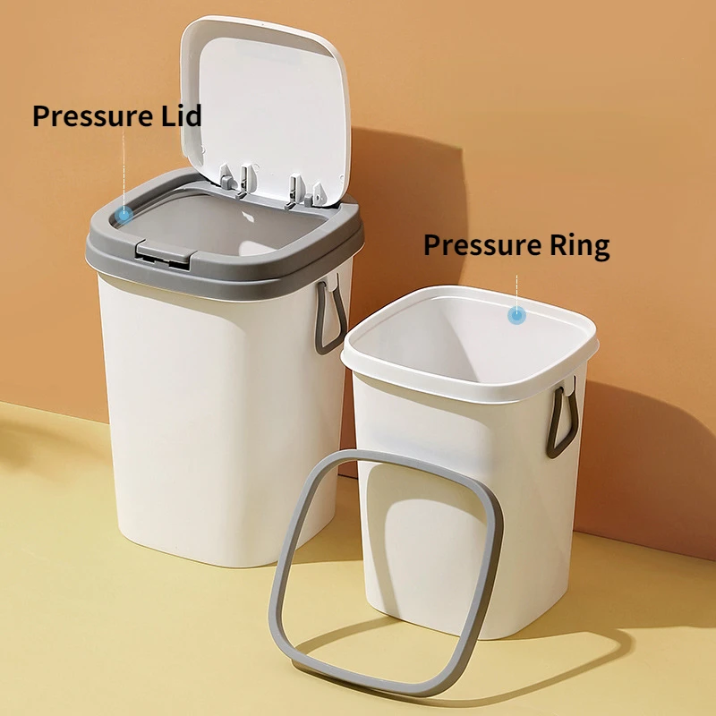 8L/13L Simple Kitchen Toilet Trash Can Nordic Style Press Waste Paper Basket Household with Lid Waste Bins Cleaning Tools