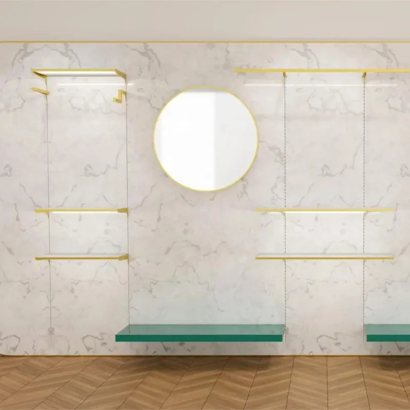 

Мебель для магазинов Customized.Boutique: Настенные витрины для одежды, сумок и обуви с подсветкой