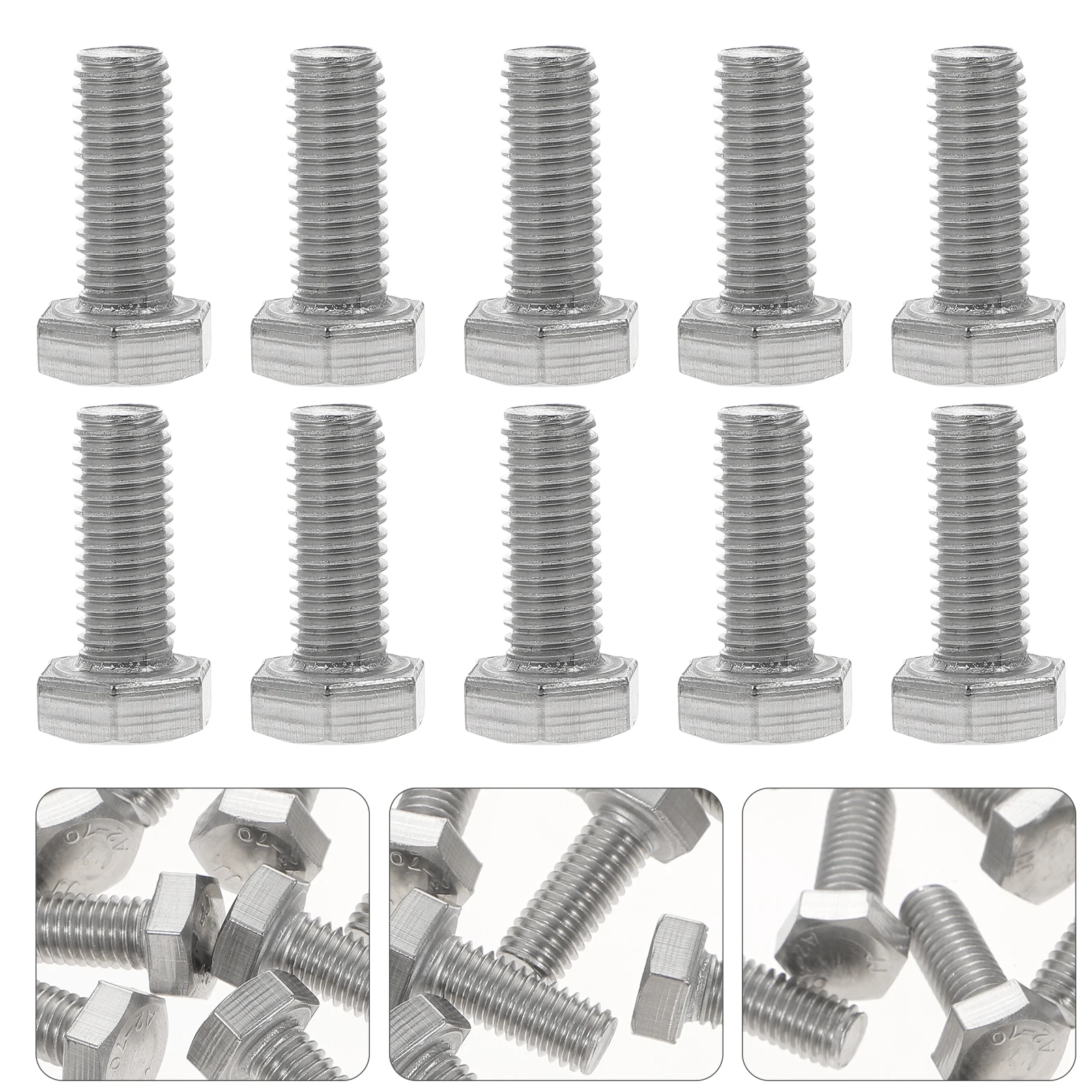 

40pcs Stainless Steel Bolts Hex Durable Industrial Fasteners For Wood Furniture Automotive Machinery Outdoor Flat Head Socket