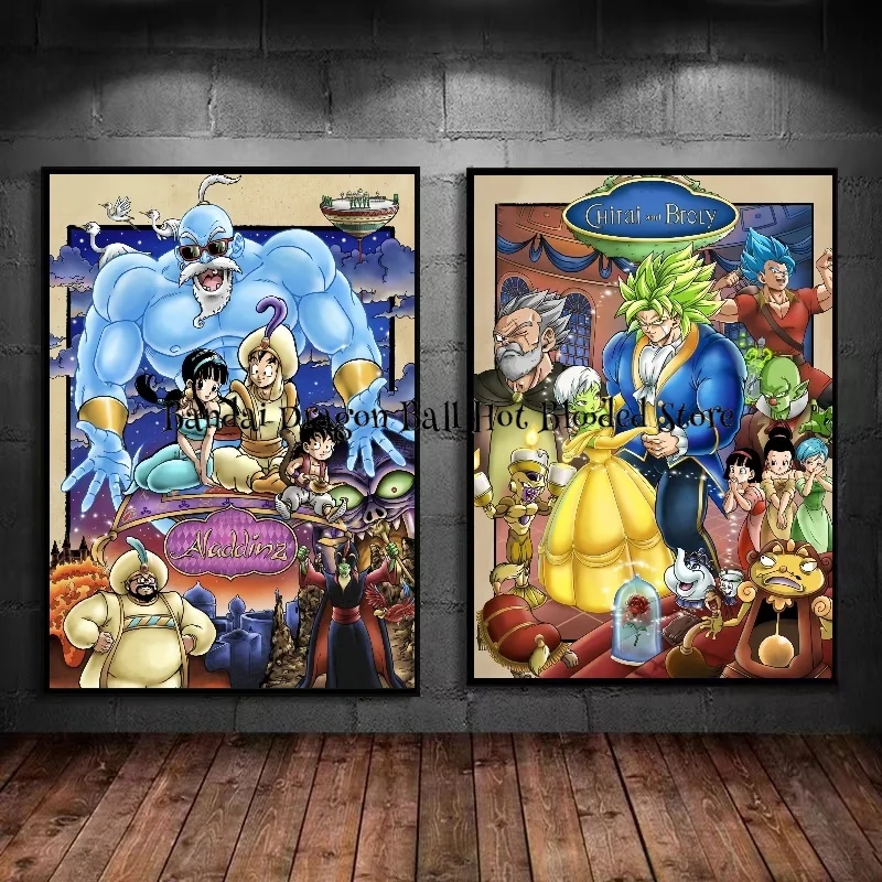 

Classic Japanese anime Dragon Ball decorative painting Super Saiyan Sun Wukong hanging painting living room bedside mural poster