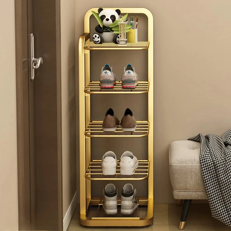 

Iron Art Shoe Frame Light Luxury Entryway Kickers Rack Multi-Story Space-Saving Footwear Storage Small Sandwich Cabinet For Home