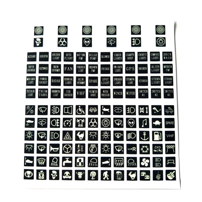 

Luminous Car Door Dashboard Window Lift Button Stickers Night Glowings Decals