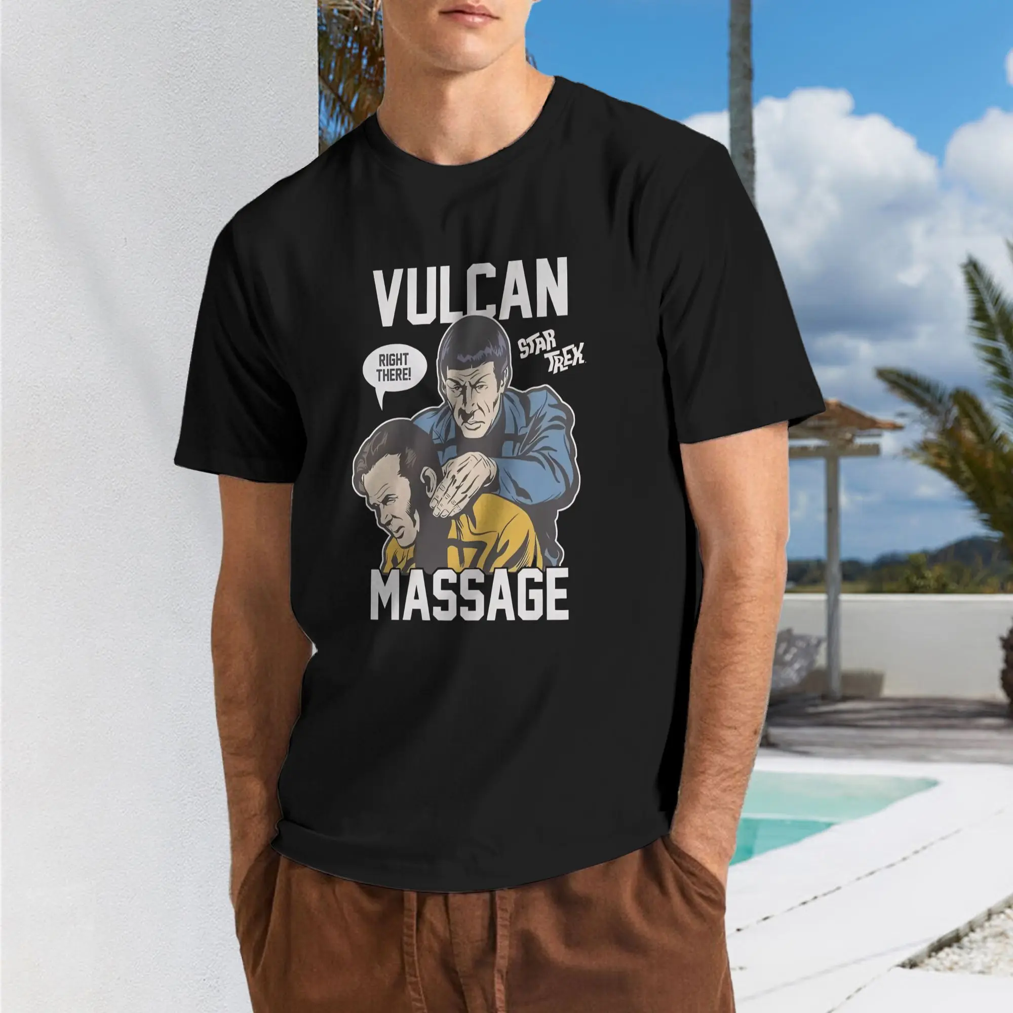 

New 2025 yaer Vulcan Massage Star Trek Tribute t shirt men sleeve shirt