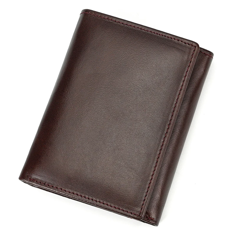Classic Designer Bussiness Men Wallet Genuine Leather Short Purse Leather Short Wallet Black Coffee Cowhide Male Wallets Purses