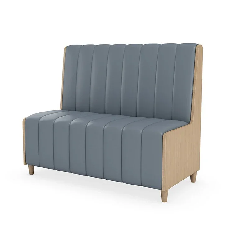 A Restaurant Furniture Modern Leather Upholstered Cafe Hotel Booth Seats Wooden Booth Sofas and Tables and Chairs Set