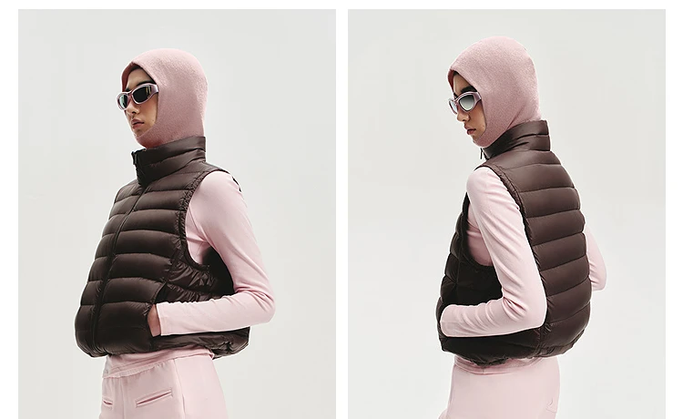 `BOSIDENG Women's Down Vest Sleeveless Puffer Jacket Lightweight Stand Collar Winter Warm Gilet Casual Outerwear`