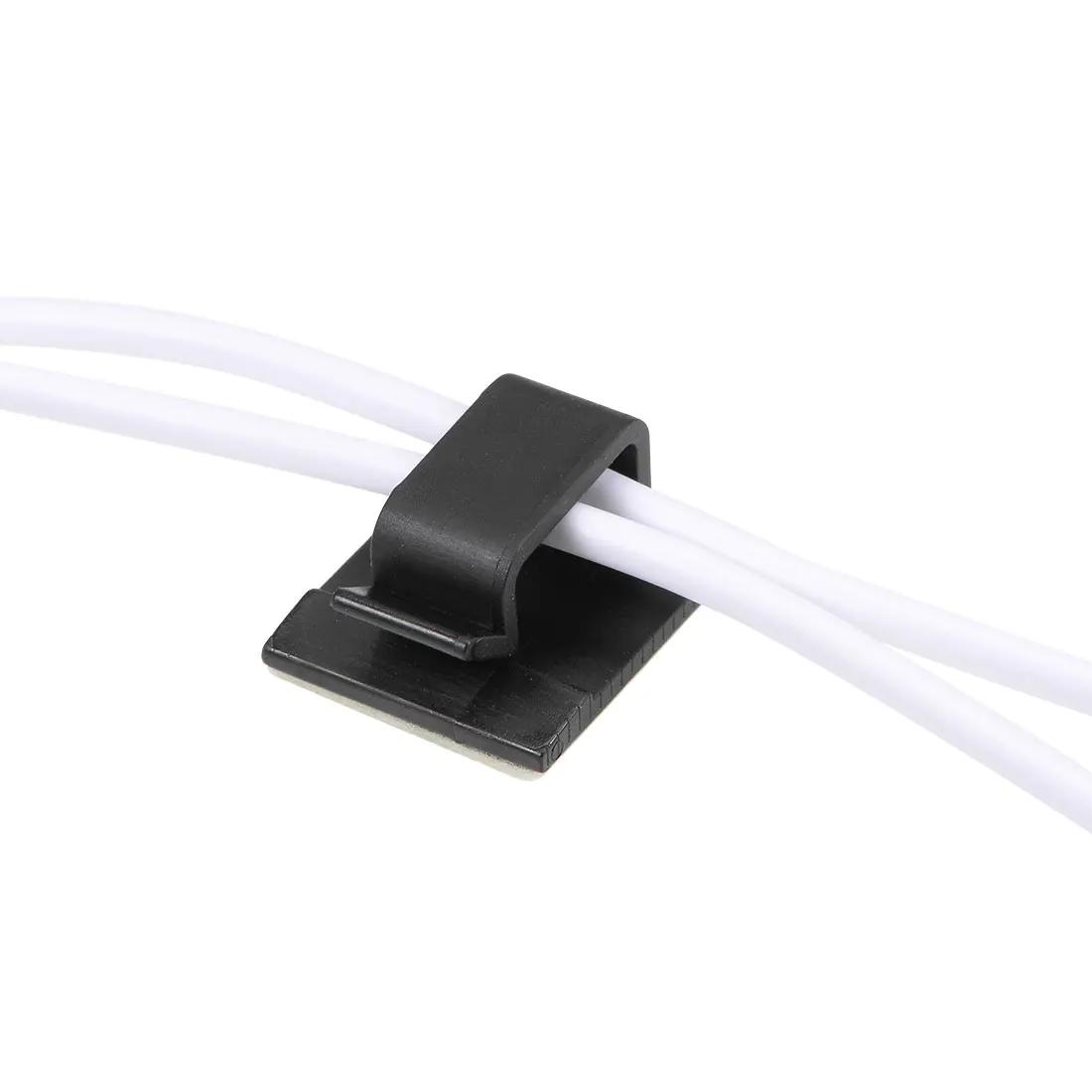 20/40Pcs Cable Organizer Clips Wire Winder Holder Earphone Mouse Cord Clip Protector USB Cable Management Clips 21x19x12mm Black