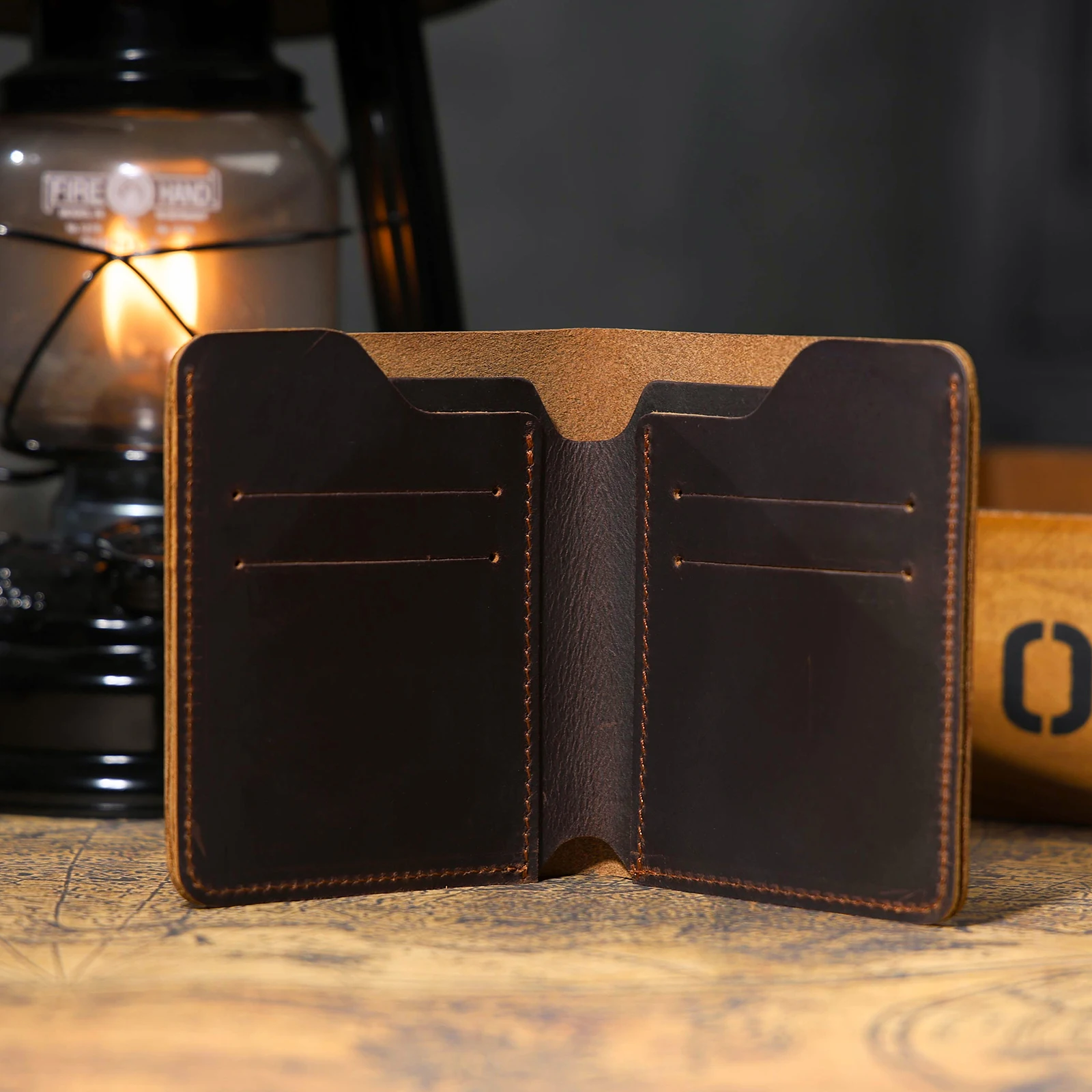 S.WORKER Vintage Kurze Geldbörse aus Vollnarbenleder für Herren, Taschenbrieftasche, Kartenhalter, Bargeldtasche – Detail 18