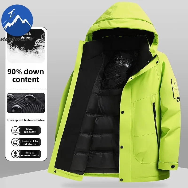 Maxbarley الرجال أسفل سترة 2025 خفيفة الوزن في الهواء الطلق تسلق الجبال يندبروف أسفل معطف عارضة مقنعين السفر جواكت شتوية دافئة #5