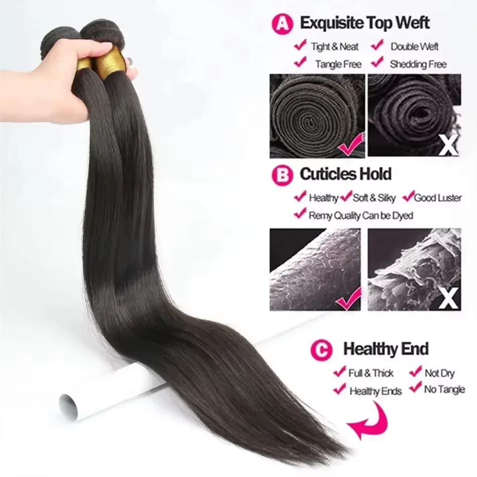 12A البرازيلي العظام شعر طبيعي مفرود حزم 100% غير المجهزة ريمي عذراء لحمة مزدوجة ملحقات سوداء طبيعية حزمة سميكة