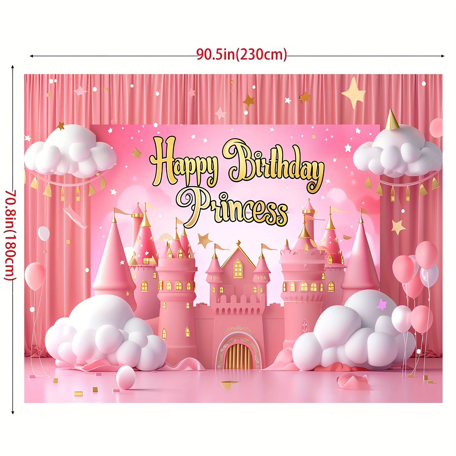 Royal Pink Dream Castle Princess Birthday party background photo Background Shower Photo studio stall background