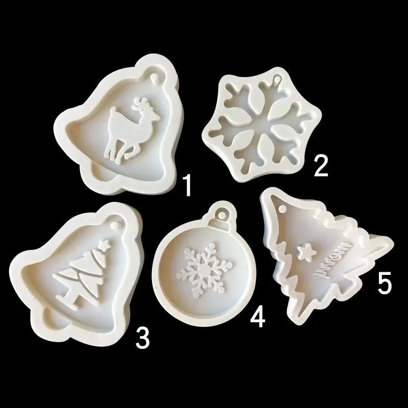 Resin Mold Silicone Mold Christmas Tree Snowflake Color Random Christmas Gypsum Board Cake Decoration Tools