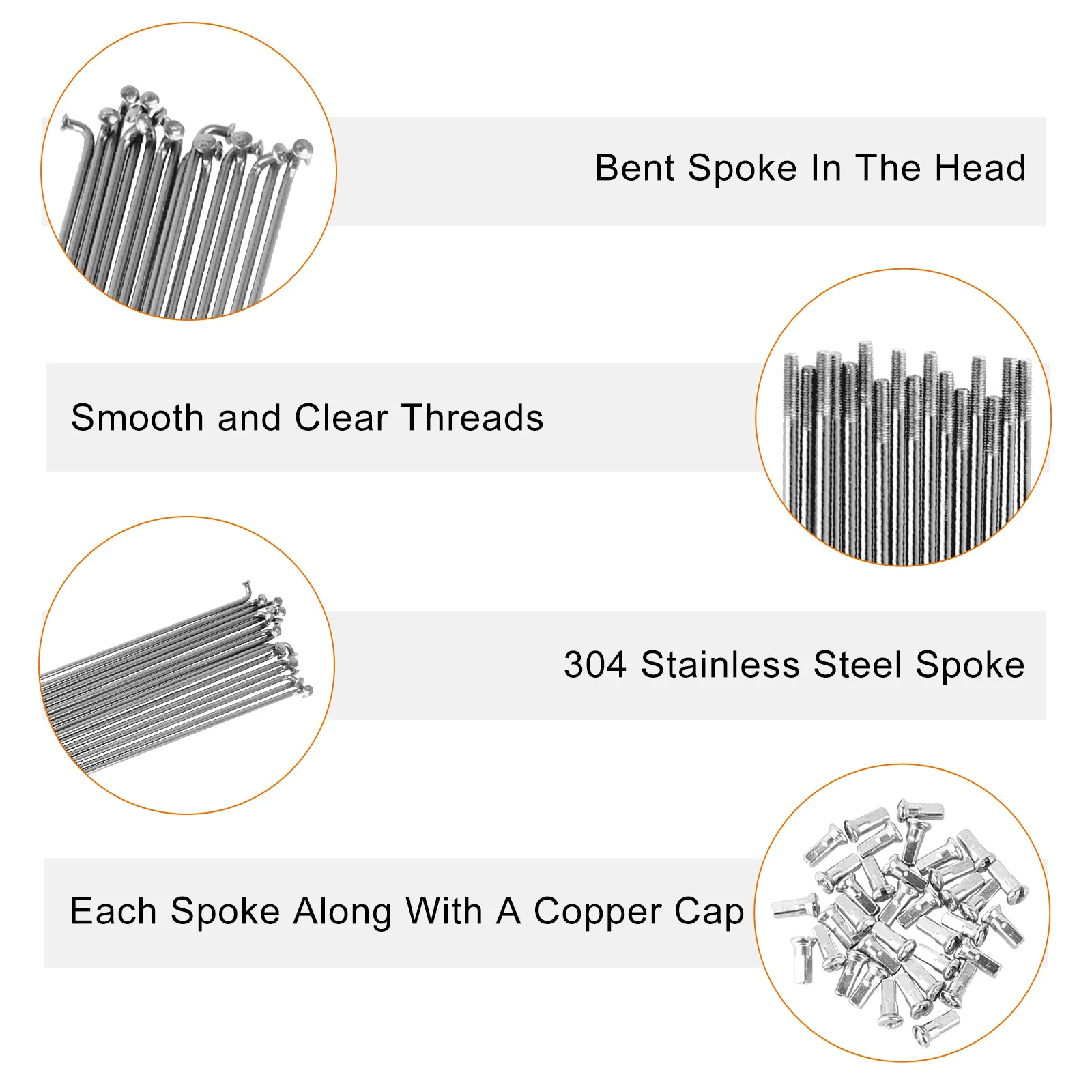 Dreamdahs 36Pcs Bicycle Spokes 13G For Road MTB Bike Cycle 13g Stainless Steel Spokes 285MM With Nipples Bike Accessories