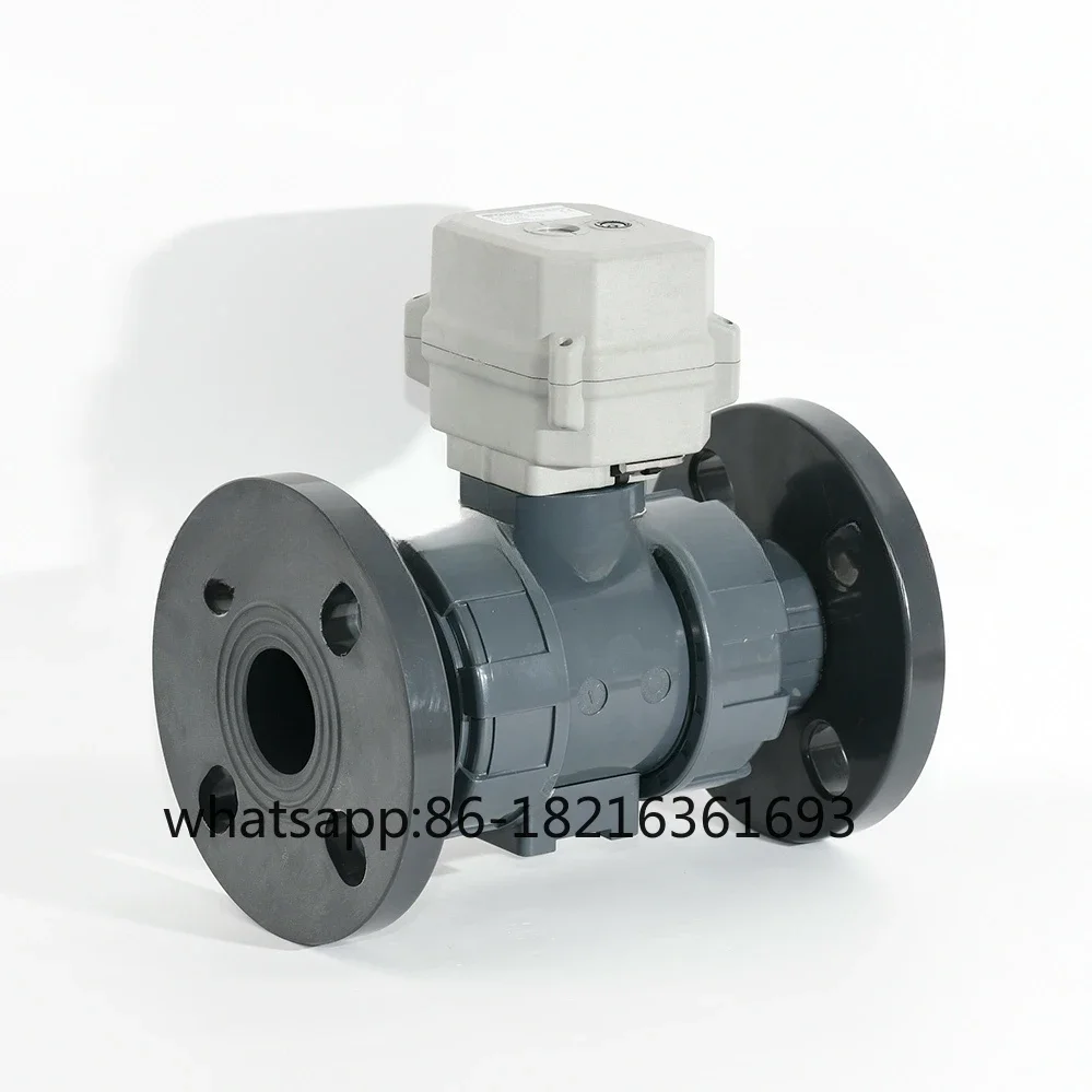 

AC24V,DC12-24V PVC 2'' PN10 Flanged valve motorized ball electric valve