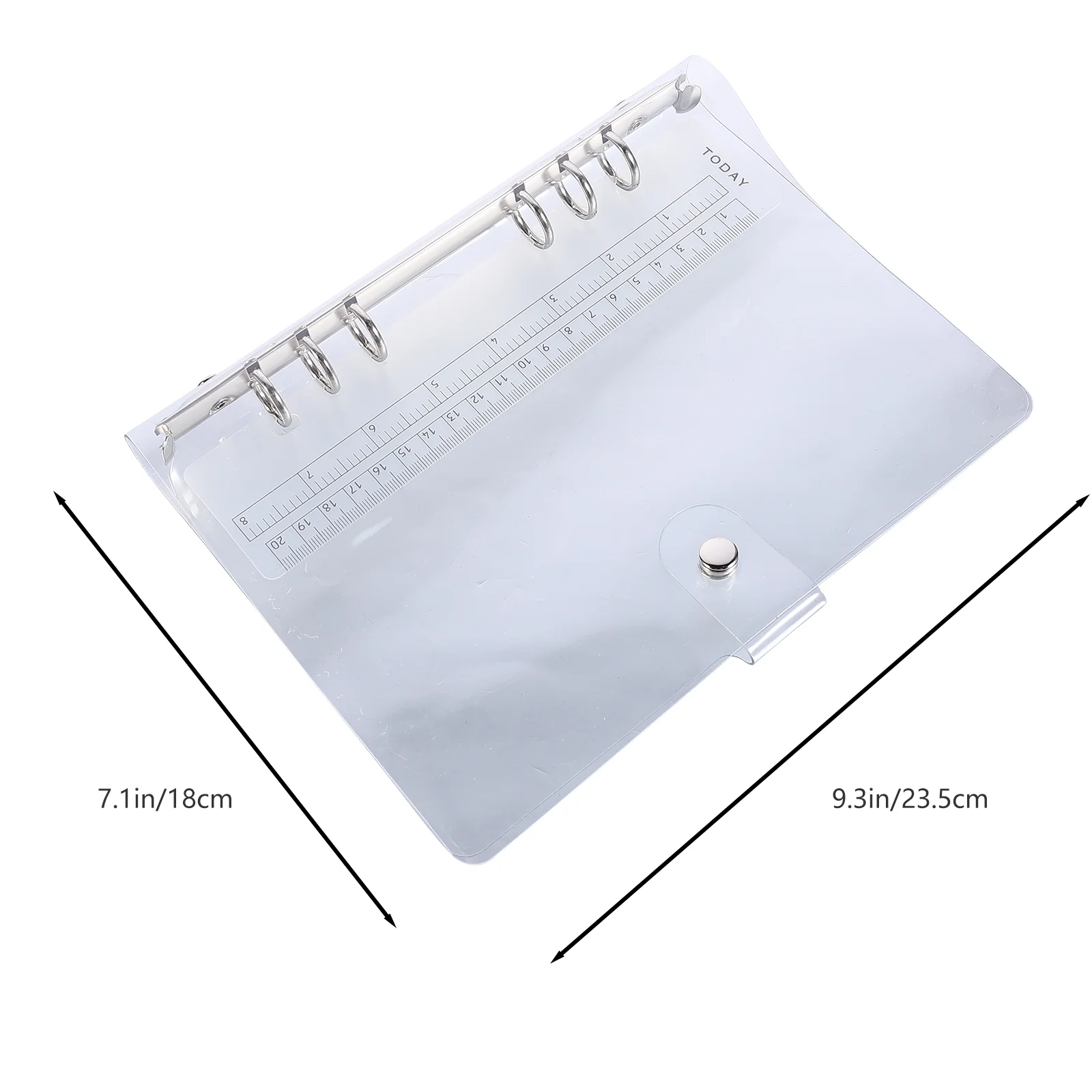 

2Pcs Transparent PVC Notebook Cover A5 Size Snap Closure Notepad Protector Binder Case Planner Cover Office Supply