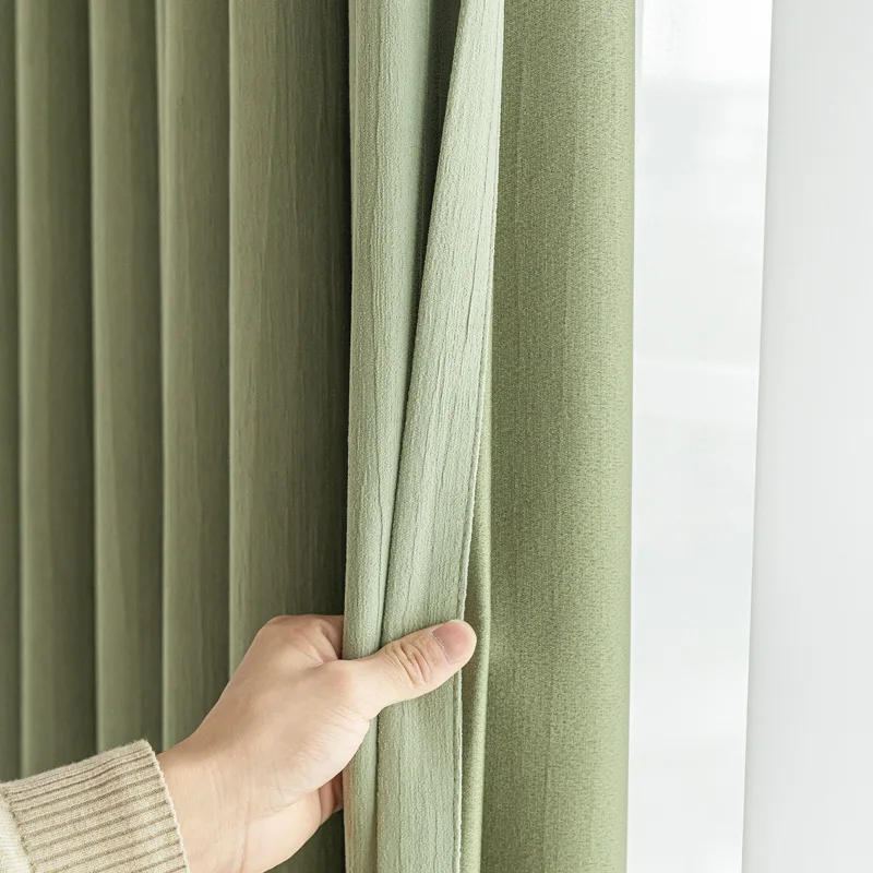 French Glacier Patterned Chenille High Shading  Slight Wrinkles Curtains for Living Dining Room Bedroom