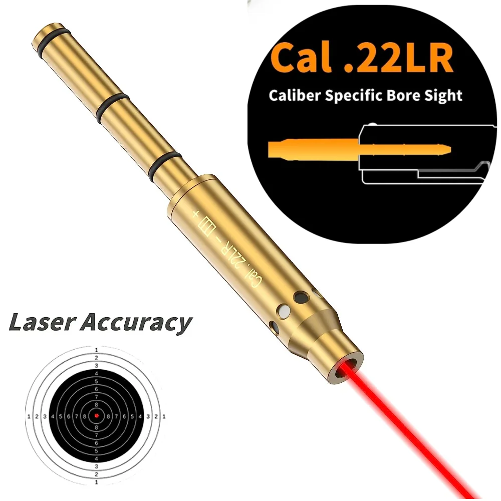 22 Laser Bore Sight .22LR Laser Boresighter .22 Laser Collimator for Rifle and Pistol with Battery .22 Laser Poiner