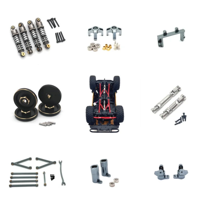 FMS 1/24 FCX24M Camel Cup D110 Land Rover Defender Range Rover Discovery télécommande pièces d'assemblage en métal gris