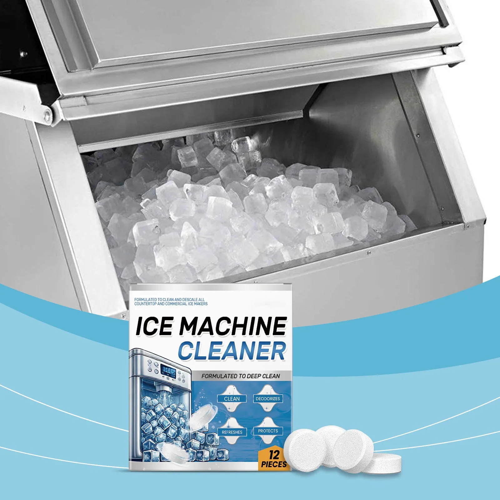 Ice Machine Cleaning Tablets Home Appliance Care Descaling Deodorizing Prolonging Ice Maker Lifespan Household Tool
