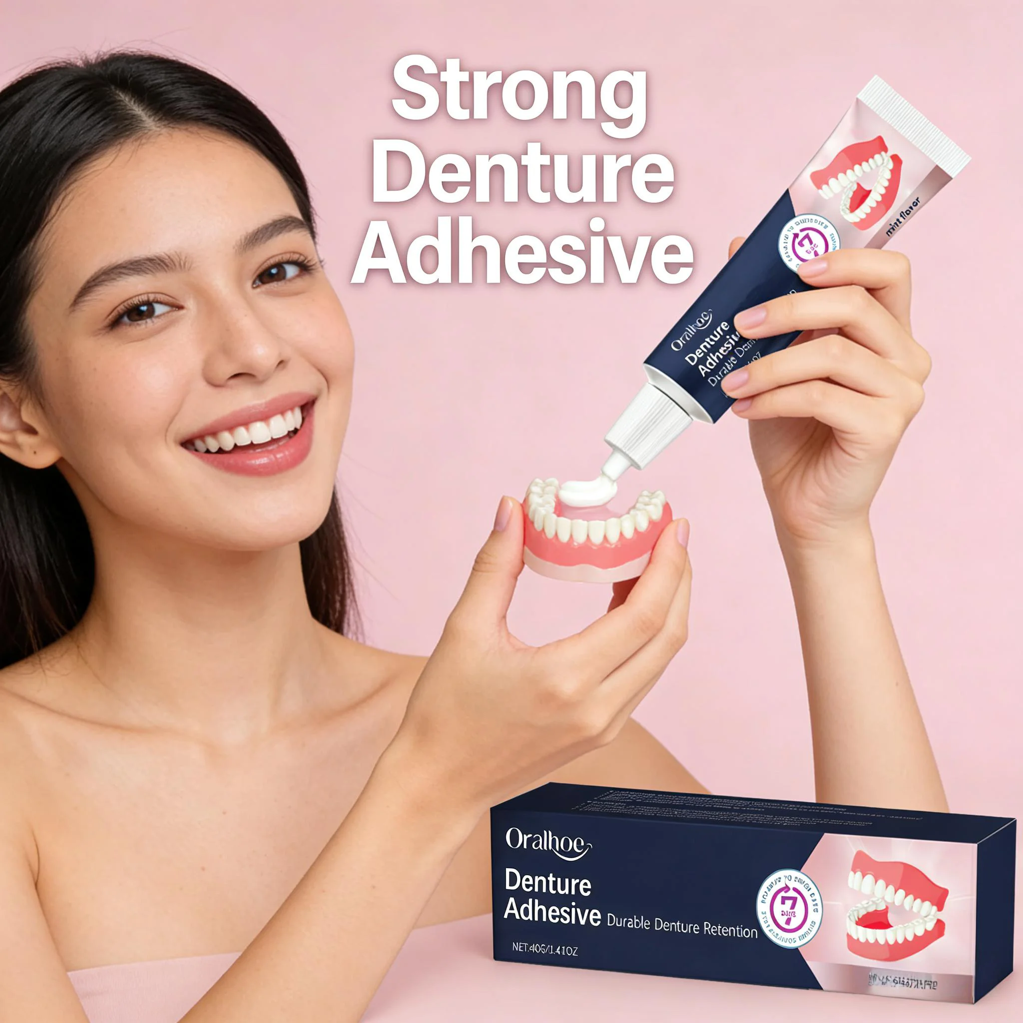 كريم لاصق لأسنان البلاستيك الحراري آمن وغير سام وسهل الاستخدام بقوة مناسب لللثة يمنع التساقط غراء أسنان قوي احترافي #3