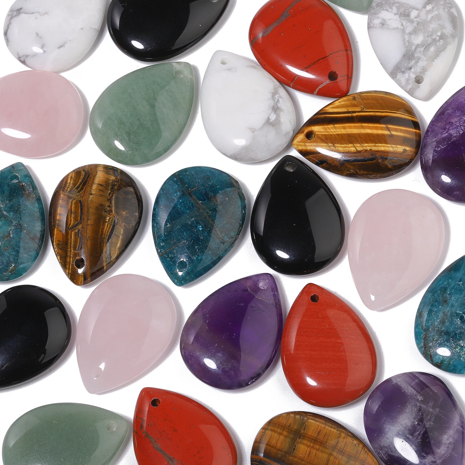 25x18 مللي متر Waterdrop الحجر الطبيعي جمشت الجزع الأباتيت افينتورين حلية قلادة المرأة صنع المجوهرات ل عقد دي اي واي اكسسوارات #4