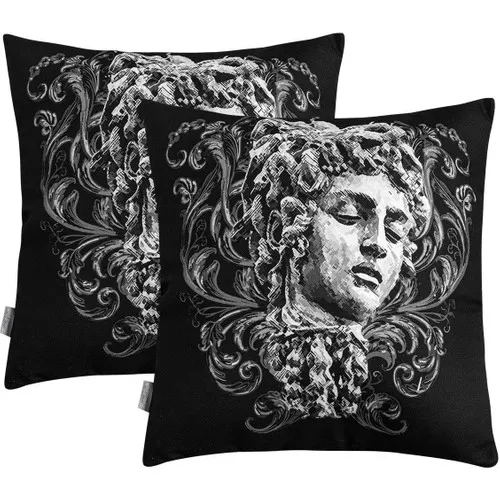 Home & bath 2'li Double-Sided Hollow Filled Hidden Zipper 45x45 cm Pillow decorate Medusa